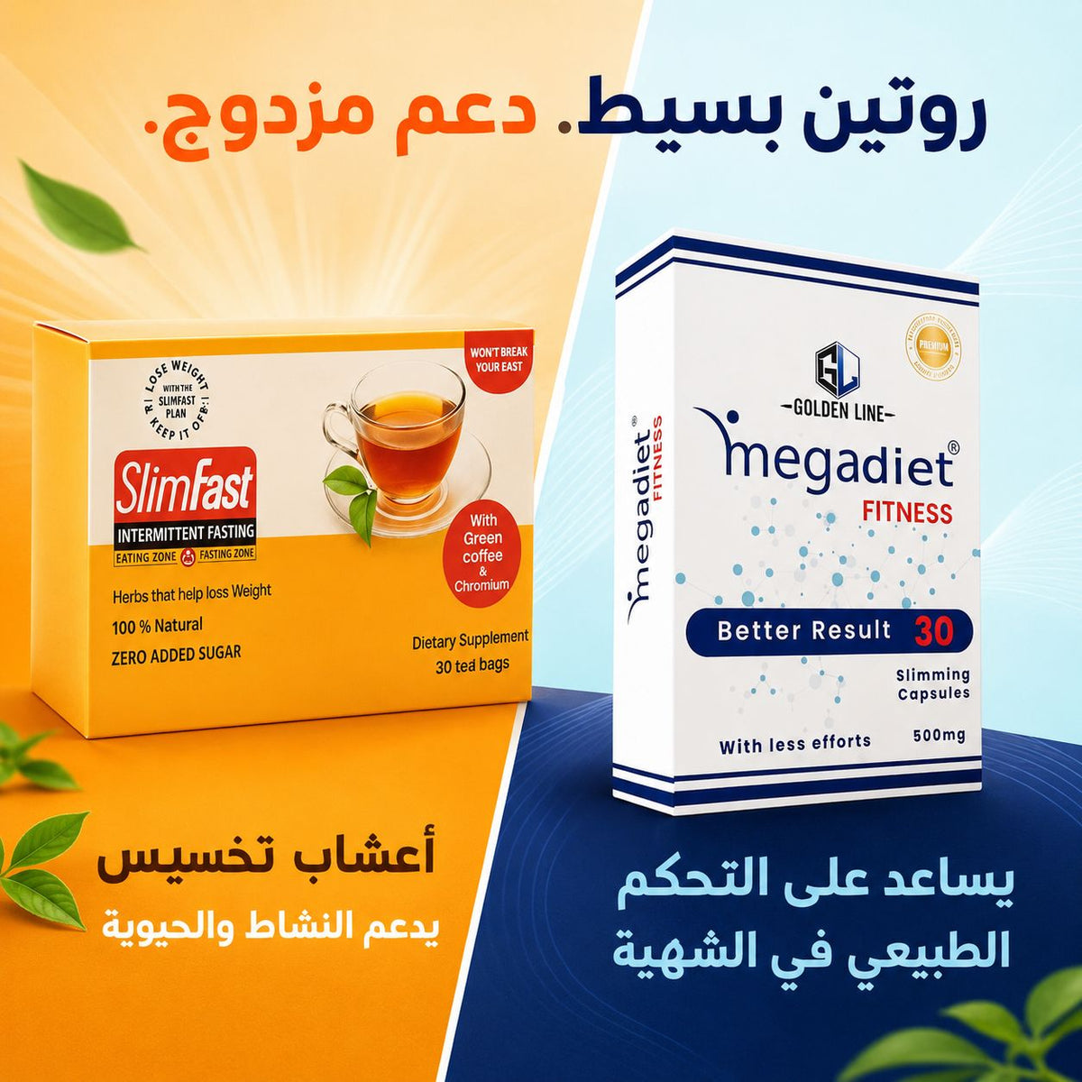باقة النحت المزدوج (MegaDiet + SlimFast)